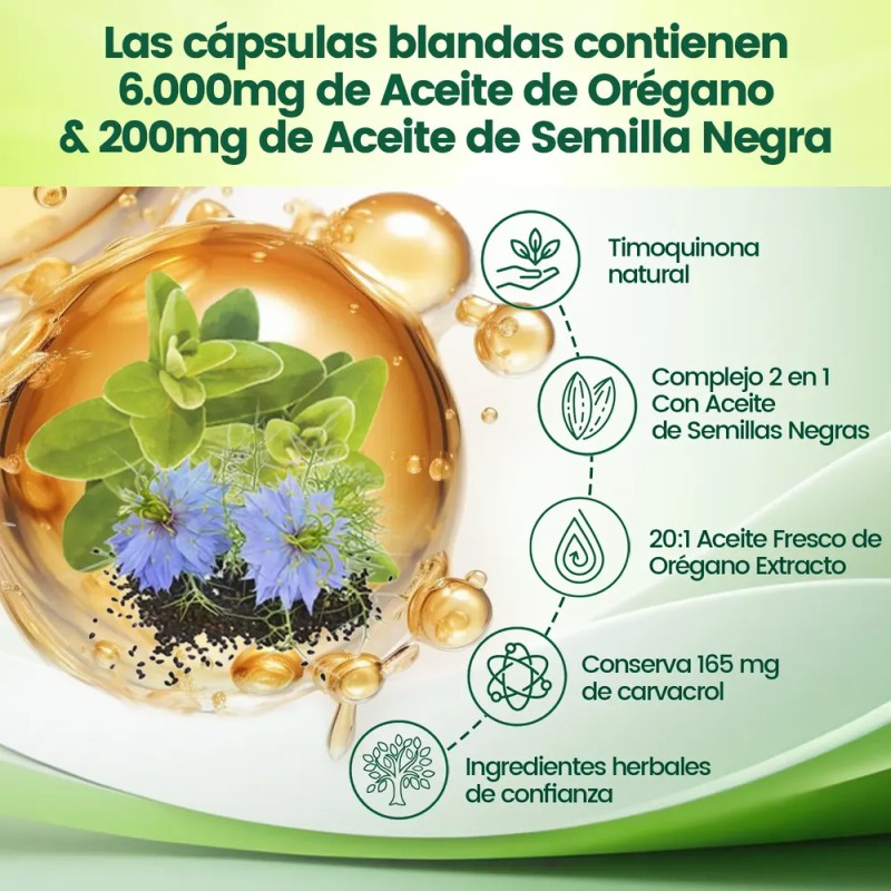 Vvivonu - Aceite De Orégano 6000mg 300 Cápsulas - Top