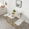 Vecelo 3Pcs Kitchen Dinning Table and Benches Set For 4-6,