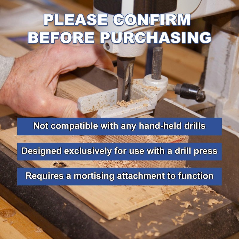 Devvicoo 6PCS Square Hole Drill Bit Set for Mortise and