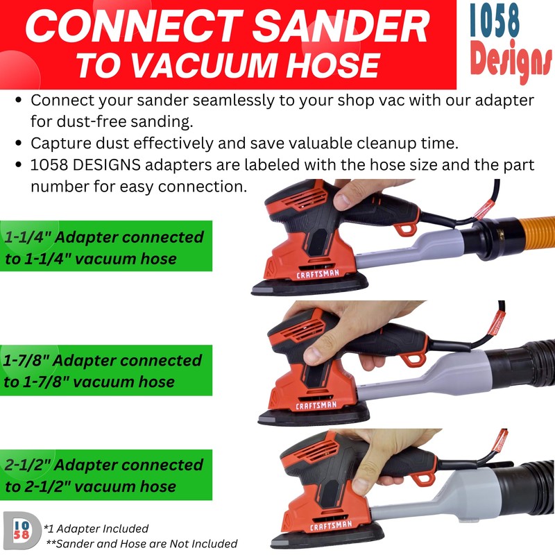 1058 Designs - Sander Vacuum Adapter for CRAFTSMAN Detail Sander