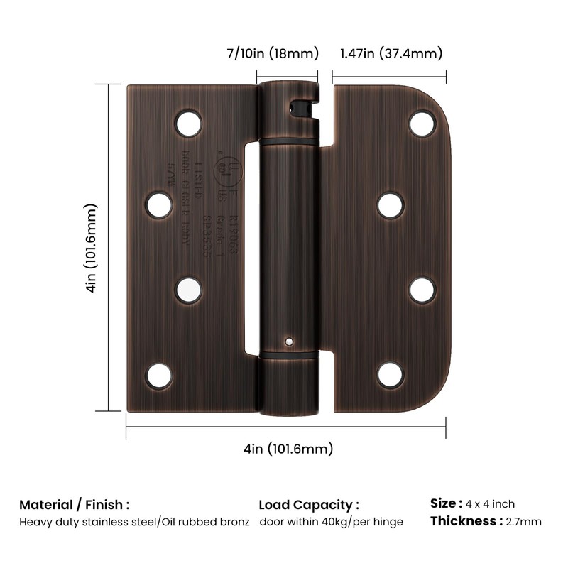 Haidms 6 Pack Self Closing Door Hinges 4 Inch Oil