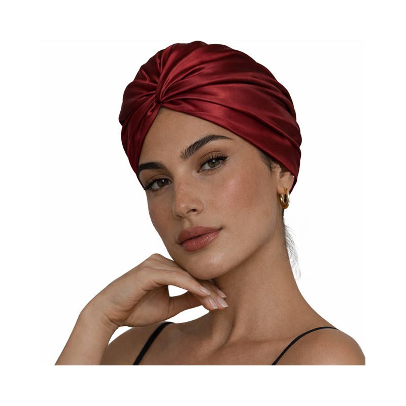 Casa Della Silk Rituale Mulberry Silk Hair Turban – Bordeaux