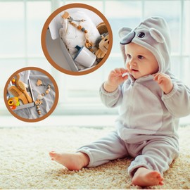 Dummy Clip, Pack of 6 Wooden Clip for Dummy Chain Clasp, Wooden Animals, Dummy Chains, Clips, Baby Dummy Chains, Accessories for DIY Dummy Chain Crafts