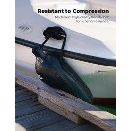 KEMIMOTO Boat Fenders Boat Bumpers for 15-35ft Boat, 4 Pack Inflatable Boat Fenders Bumpers with 4 Ropes, Boat Bumpers for Docking, Black