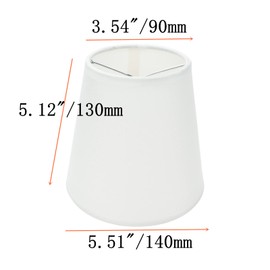 Tsnamay 6Pcs Handmade Chandelier Shades,Linen Clip On Chandelier Lamp Shades,Small Lamp Shades Set of 6 for Chandelier Lampshade,Beige White