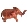 Elephant Statue Solid Wood Hand Carved Lucky Trunk Up Elephant