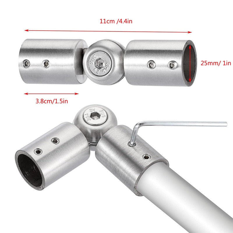 Cokritsm 2 x Corner Connectors for Curtain Rods, Adjustable Curtain
