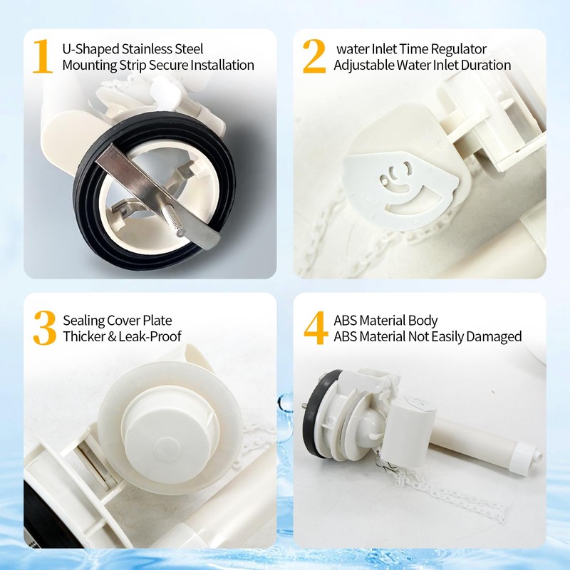 Lychee Light Flush Valve Replacement Parts for One-piece Toilets, 2