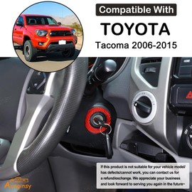 Aunginsy Engine Start Stop Decorative Ring Sticker Compatible with Toyota Tacoma 2006-2015 Push to Start Button Trim Cover Key Ignition Starter Switch Knob Ring Protective Cover Interior Accessories