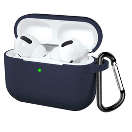 YAODLE Case Compatible with Airpods Pro 2 Protective Case, Shockproof Soft Case, with Carabiner, Anti-Fingerprint, Anti-Abrasion (Blue)