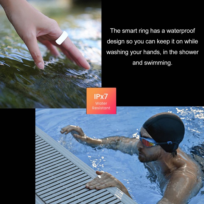Health Fitness Tracker Smart Ring Bluetooth Connection IPX8 Waterproof Rechargeable