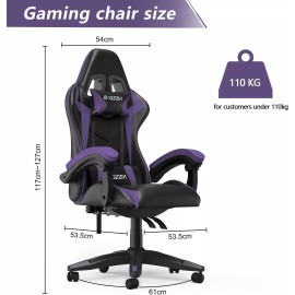 Unbranded Gaming Chair Office Chair Reclining High Back Computer Swivel Racing Desk Chair - Purple