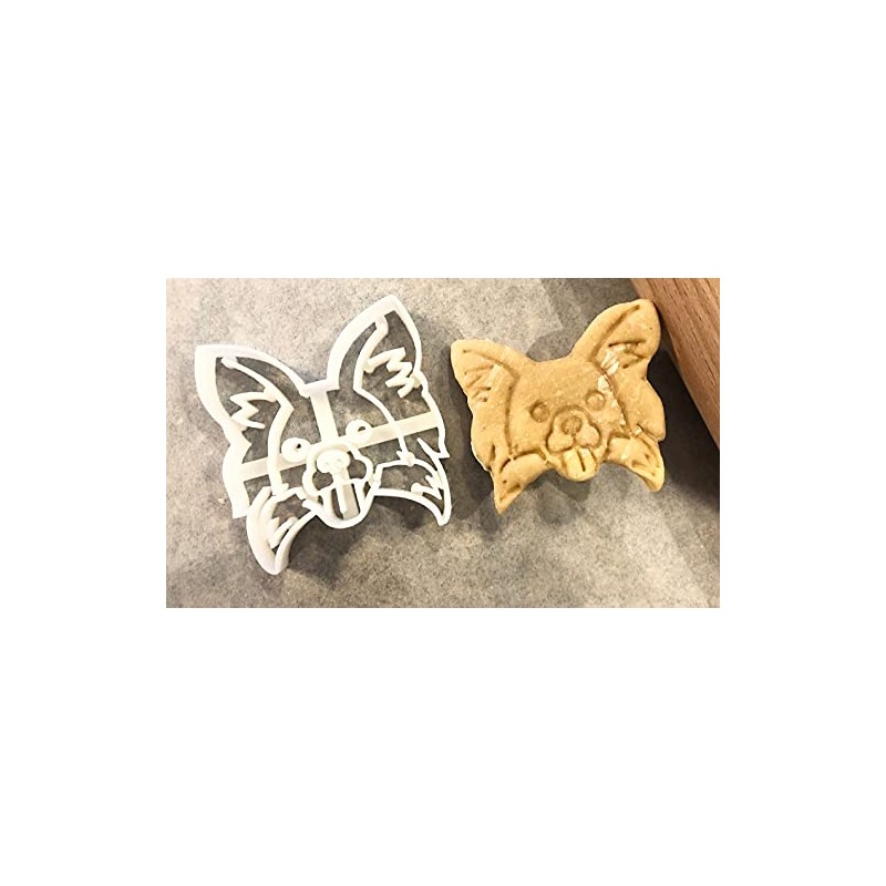 Papillon Cookie Cutter and Dog Treat Cutter - Face -