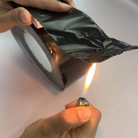 LLPT Aluminium Folienband mit schwarzer | Selbstklebendes zum Abdichten von Heiß und Kaltluftkanälen für die Metallrohrreparatur (BF065) | 5 cm x 20 m