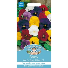 Mr Fothergill's 22852 Flower Seeds, Pansy Mr F's Early Mixed F1