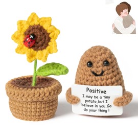 Bambebe Positive Doll, Mini Plush Figures, Funny Positive Potato Doll, Mini Funny Positive Doll Flowers Pot, Creative Knitting Wool, Pocket Hug, Motivational Gifts