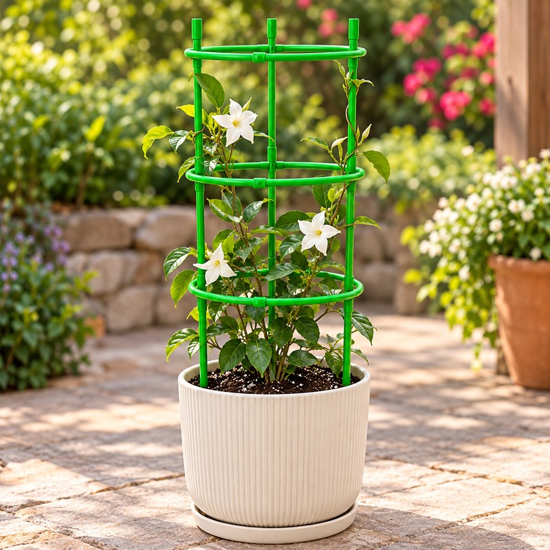 3-Tier Plant Support Rings for Potted Plants – 9-Piece Green