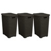 Plastic Laundry Hamper with Lid 3 Pack Laundry Hamper Basket,