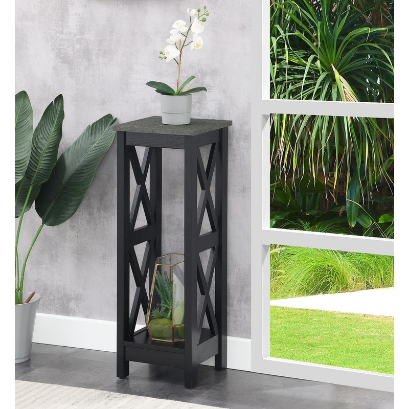 Convenience Concepts Oxford Plant Stand, Tall, Cement / Black
