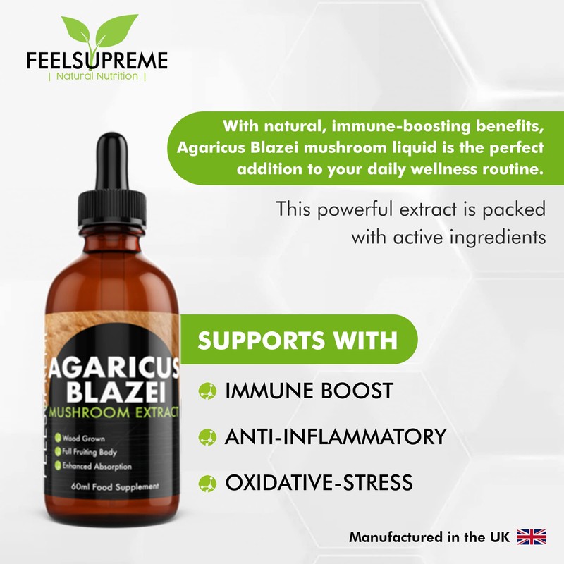 Feel Supreme Agaricus Blazei Extract Liquid Supplement 60ml Full Fruiting