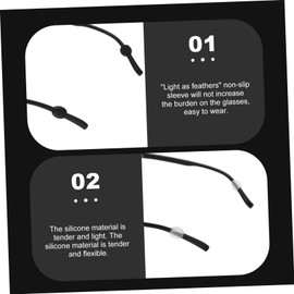 Gadpiparty 40 Pcs Eyeglass Leg Covers Comfortable Slip Grips for Glasses Sunglasses and Spectacles Black for Daily Wear and Outdoor Activities