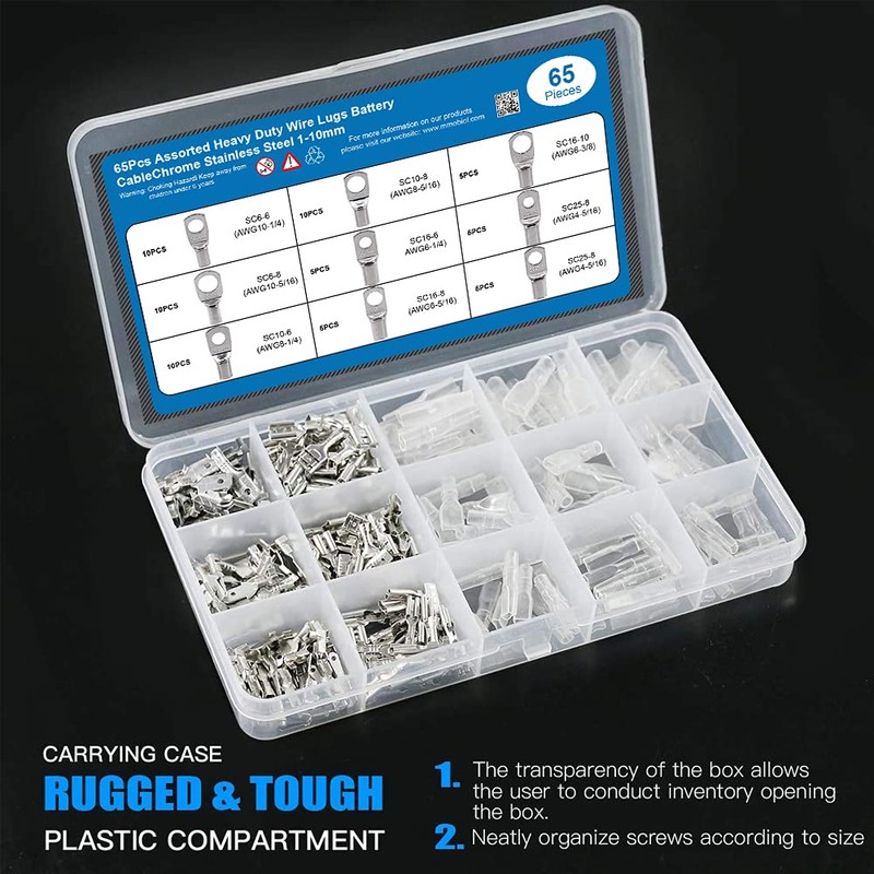 MMOBIEL 315pcs 2.8mm 4.8mm 6.3mm Male and Female Brush Connectors