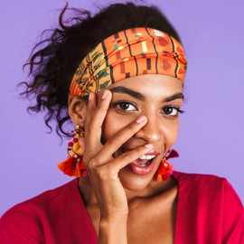 Syhood 6 Piece African Headbands Hair Accessories for Women Wide Stretchy African Print Elastic Hair Bands Vintage Yoga Headpiece Boho Sports Wrap(Novelty Style)