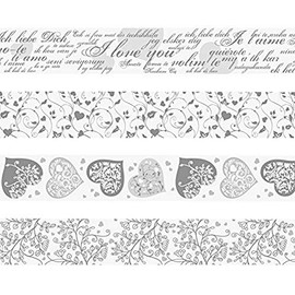 Heyda Heyda 203584385 Heyda 203584385 Decorative Tapes (White Festivals) Each Roll 15 mm x 5 m Heart Motif