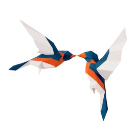 ORFOFE Origami Bird wall bird sculpture Creative Bird Decor paper birds for crafts papercraft animal head Coastal boho wedding decor Wall Decor Bird manual Accessories 3d Import jam