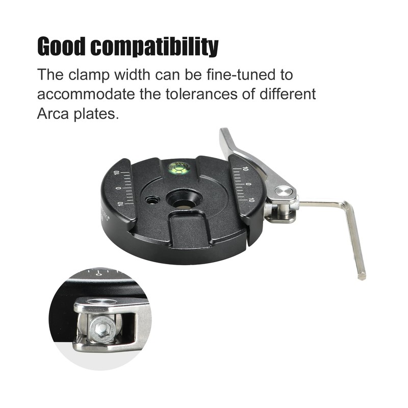 58mm Round Arca Swiss Clamp,Lever QR Clip for Tripod Head