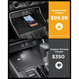 CarQiWireless Wireless Charger for Honda CRV 2025 2024 2023, Automotive Center Console Organizer Wireless Charging Pad for Honda CRV 2025 Accessories, for 2025 Honda Civic Sport Accessories