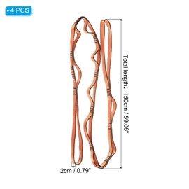 PATIKIL 59 Inch Daisy Chain Straps, 4 Pack Strong Climbing Strap Adjustable Nylon Chain Sling with 8 Loops for Aerial Yoga Hammock Swing, Orange