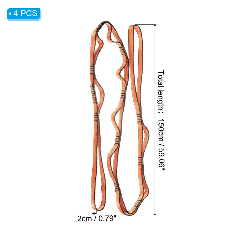 PATIKIL 59 Inch Daisy Chain Straps, 4 Pack Strong Climbing
