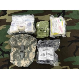 Genuine U.S. Military Issue US Military MOLLE Double IFAK  First Aid Kit with Supplies PLUS 2 TOURNIQUETS