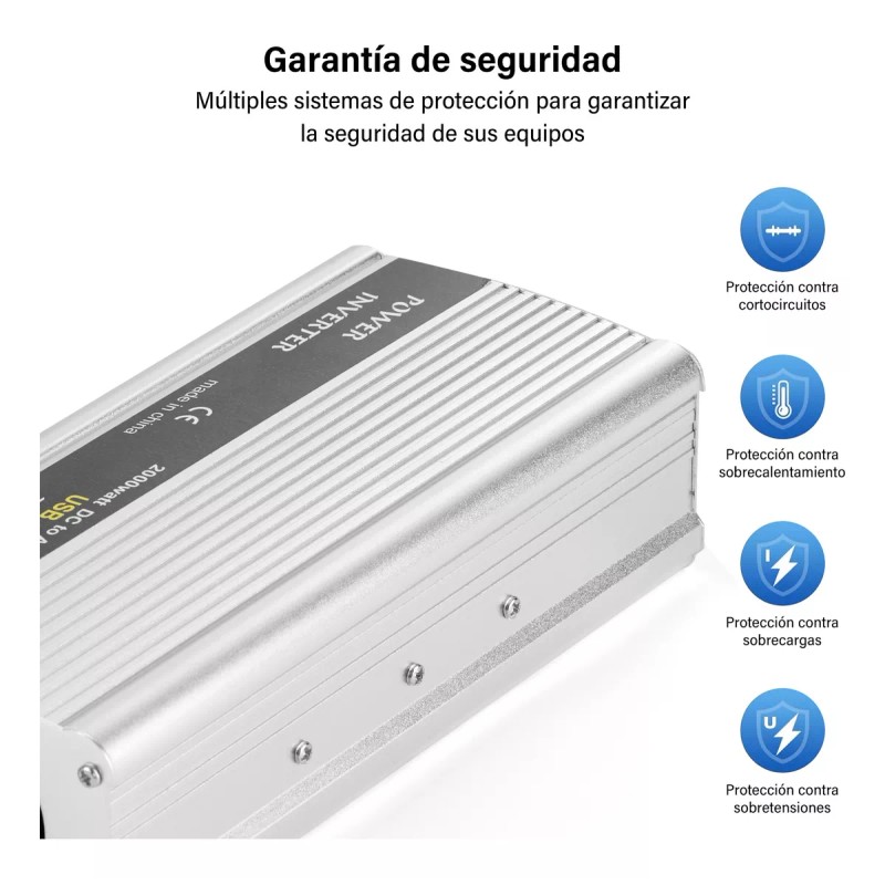 Kmow Convertidor De Corriente Para Automóvil 2000w 12v A 110v