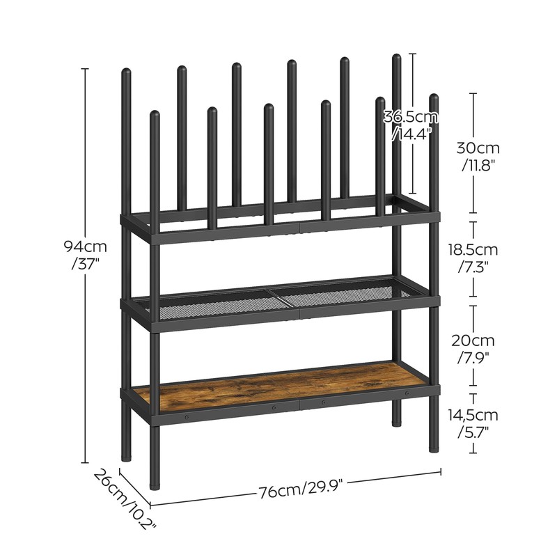YATINEY Free Standing Shoe Rack, Tall Boots Rack Organizer, Boot