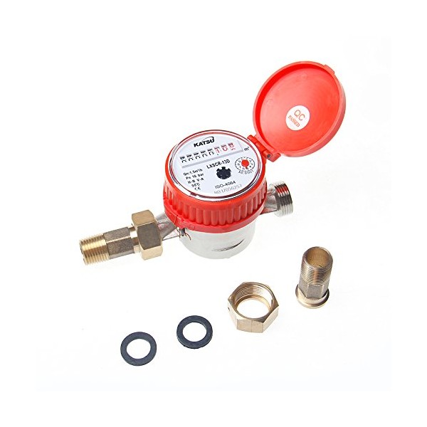 15180813 Home Shower Water Flow Measuring Meter 13MM Hot Dry Counter