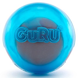 GURU Pet: Guru Ball - Medium Blue - Dog Toy, Hides & Dispenses Treats, Slow Feeding, Easy Loading, Durable Rubber, Roll-Bounce-Spin-Tumble-Solve-Play