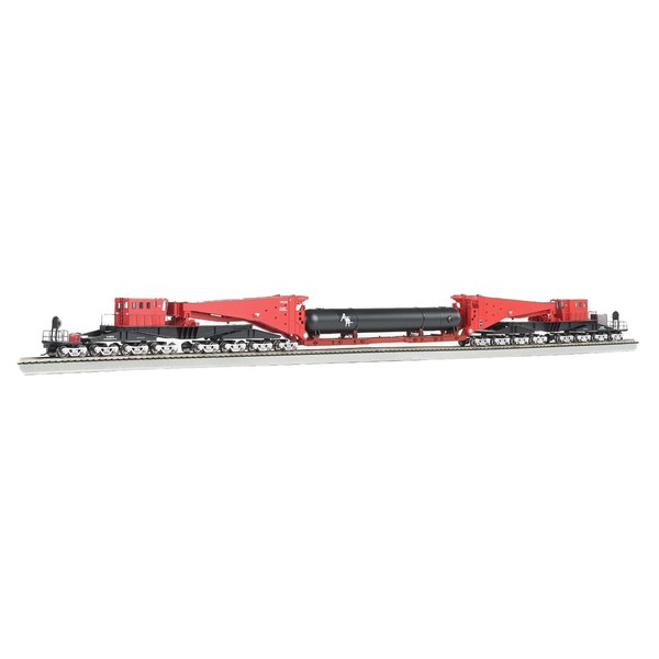Bachmann Industries 380 Ton Schnabel Retort/Cylinder Load Freight Car, Red/Black