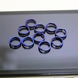 TIKING 10pcs/Lots 0.39"/10mm Micro Titanium Ti Split Key Ring Keychain EDC Small Keyring Anodized Blue