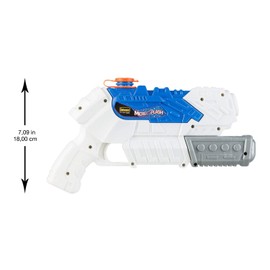 Idena 40426 - Idena "Micro-Splash" water blaster, pistola ad acqua per bambini, con funzione di pompa, alta circa 28 cm, bianca, ideale per le vacanze, in spiaggia o in piscina