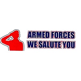 BIKERSTUFFUS ARMED FORCES WE SALUTE YOU HELMET STICKER