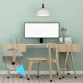 8PCS Felt Chair Leg Floor Protectors Rectangular Chair Leg Caps for Bed Chair Furniture Leg Protectors, Black Bar Stool Floor Protectors for Hardwood Floors, Fit Length 1.3"-1.7", Width 0.9"-1.2"