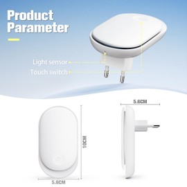 Alyvisun Night Light for Babies, Night Light with Twilight Sensor and Brightness Adjustable and ON/OFF/AUTO Modes, Night Lamp for Bedroom, Stairs, Hallway, Kitchen (Y1)