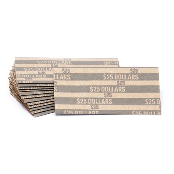 Sacagawea Dollar Coin Wrappers, 100 Flat Striped Coin Wrappers