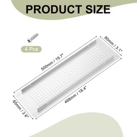 PATIKIL 20 x 3 Inch Door Air Vent Cover, Aluminum Grille Ventilation Cover Louvered Diamond Hole with Mounting Screws for Cabinet Wardrobe Door, Silver