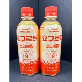 Korean Sparkling Yogurt Drink with Probiotics, Variety Pack of 6 Bottles - Original, Shine Muscat Grape, Peach Flavors, 355ml