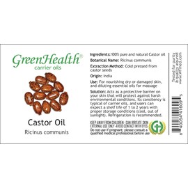 GreenHealth Castor Oil 100% Pure Uncut 4oz(120ml) w/A FREE Black Disc Cap
