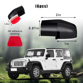 povtii 6PCS Deer Whistles, Car Deer Whistles Warning Device with Rubber Pads, Whistle Save a Deer Avoids Collisions, Universal Car Accessories (Black)