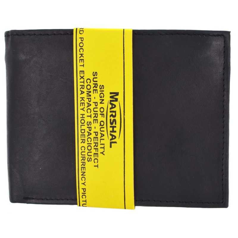 MARSHAL Genuine Leather Bifold Mens Multi Credit Card Holder 3
